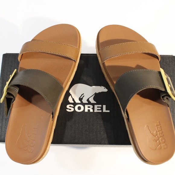 Sorel Shoes - NIB Sorel Roaming Buckle Slides Velvet Tan 10 Women Sandal